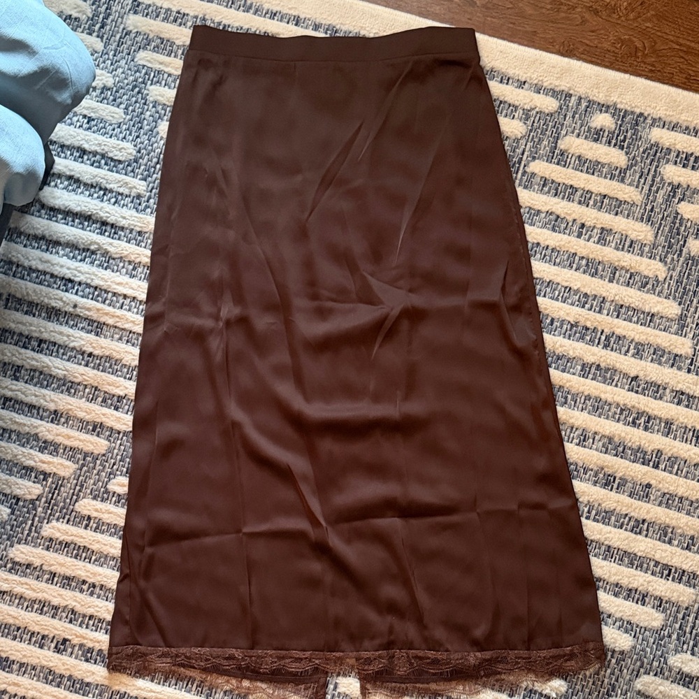 Versona Chocolate Brown Midi Skirt